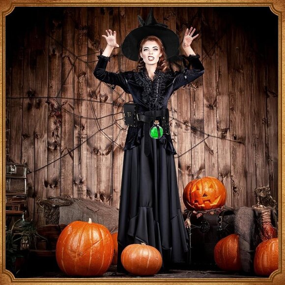 Halloween Witch Hat Set Women Renaissance Accessories Costume Cosplay main image 2